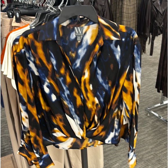 Worthington Satin Top 🧡💙 - Picture 4 of 8